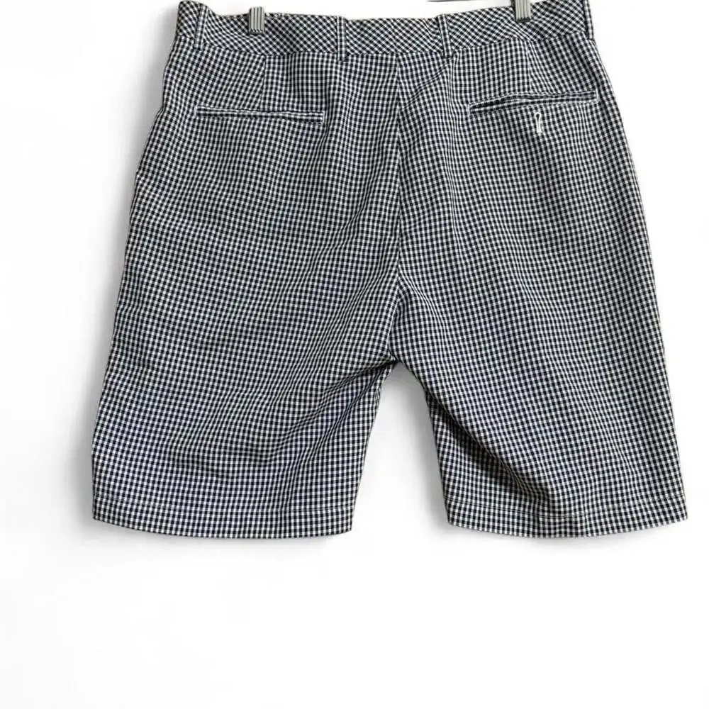 Walter Hagen Men's Golf Shorts Size 36 Black and White Gingham Pattern